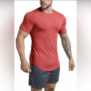GYM REVOLUTION Mens Workout Gym Running T-Shirt XL Red/Salmon NEW (W487-W491)
